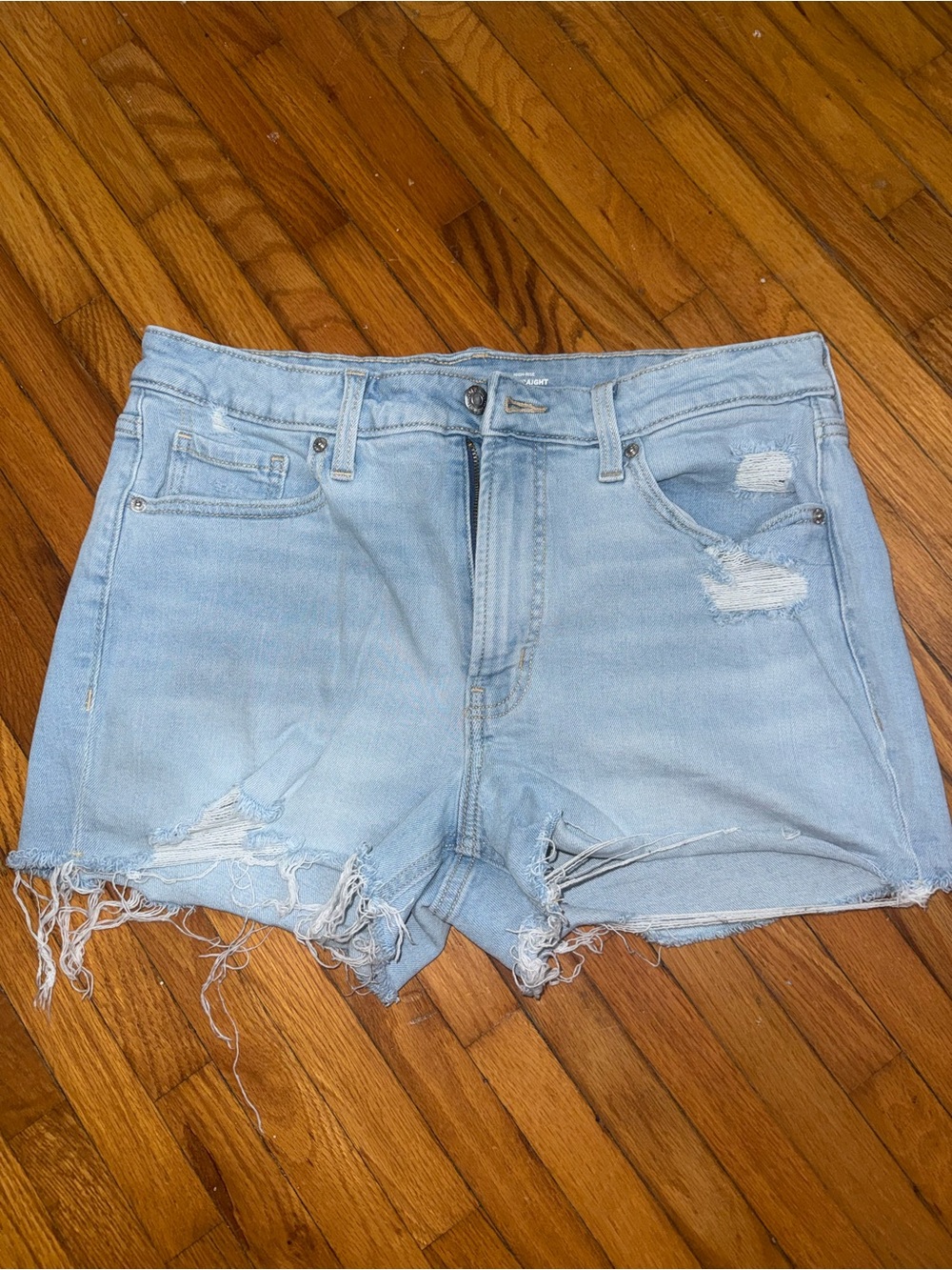 Light Blue Distressed Denim Women's Shorts